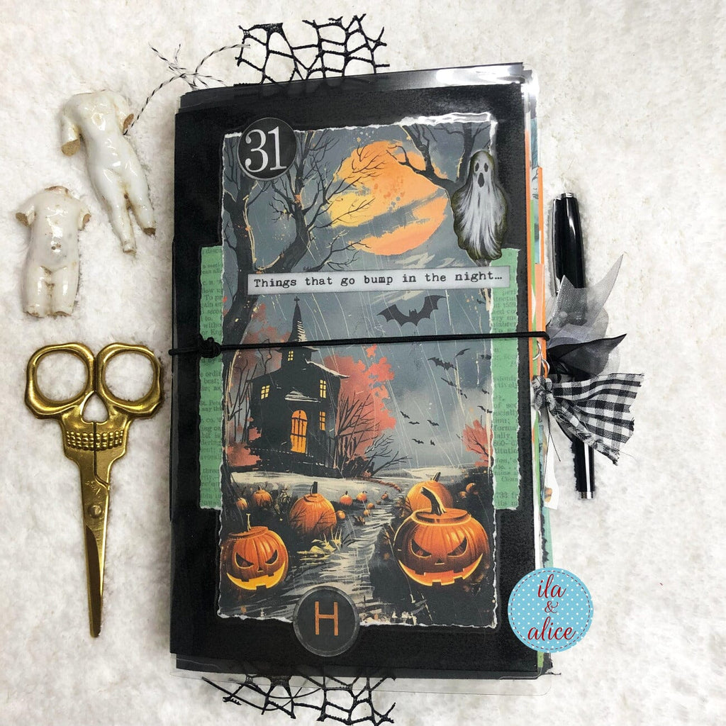 Haunted House Under a Full Moon Halloween Junk Journal #2