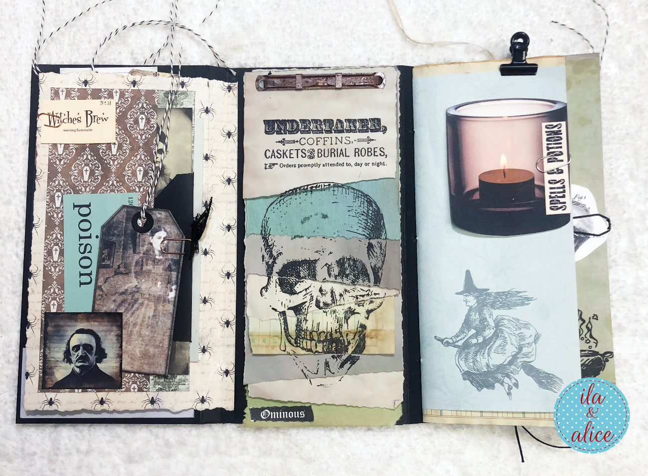 Folio d'Halloween inquiétant avec cimetière hanté