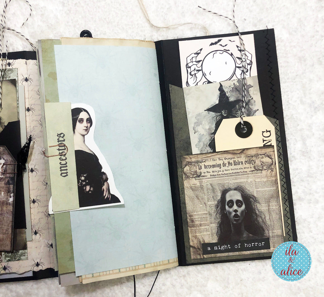 Folio d'Halloween inquiétant avec cimetière hanté