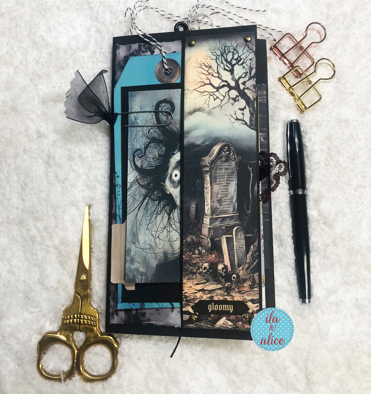 Folio d'Halloween inquiétant avec cimetière hanté