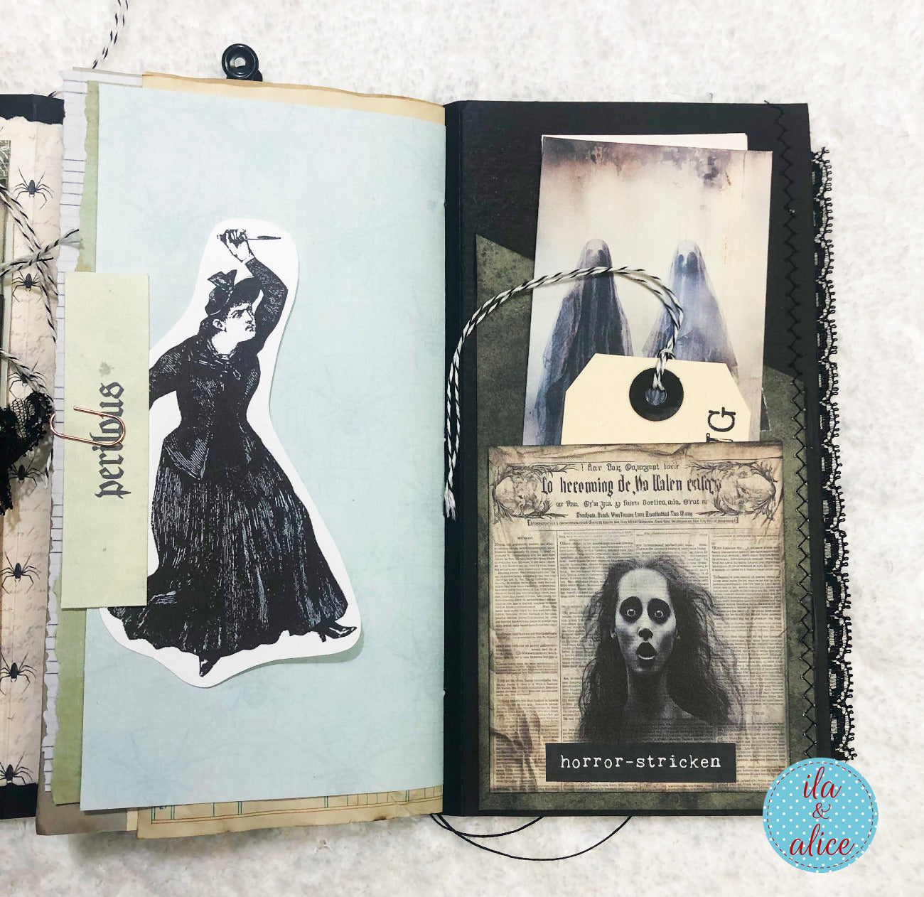 Spooky Halloween Folio with Ancient Looming Spirit