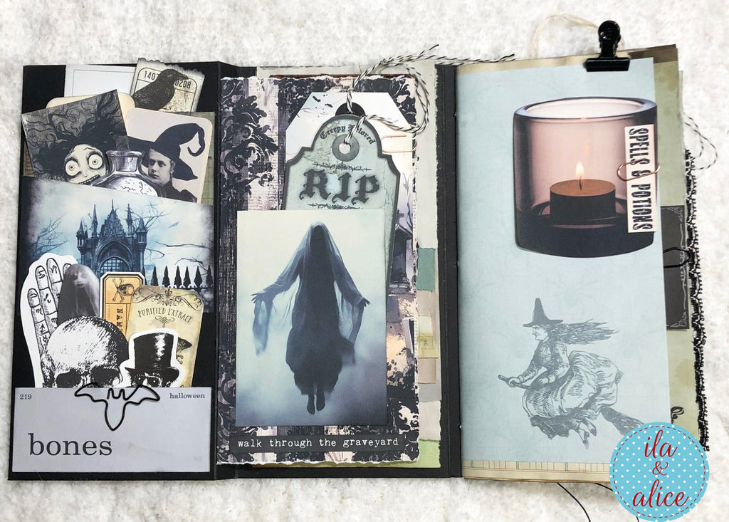 Folio Halloween macabre avec fantôme hanté