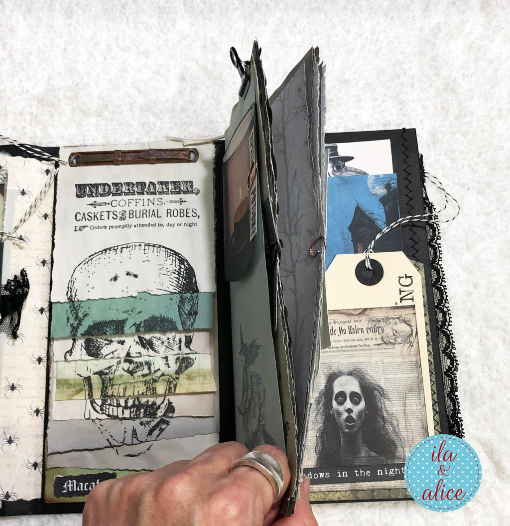 Folio Halloween macabre avec fantôme hanté