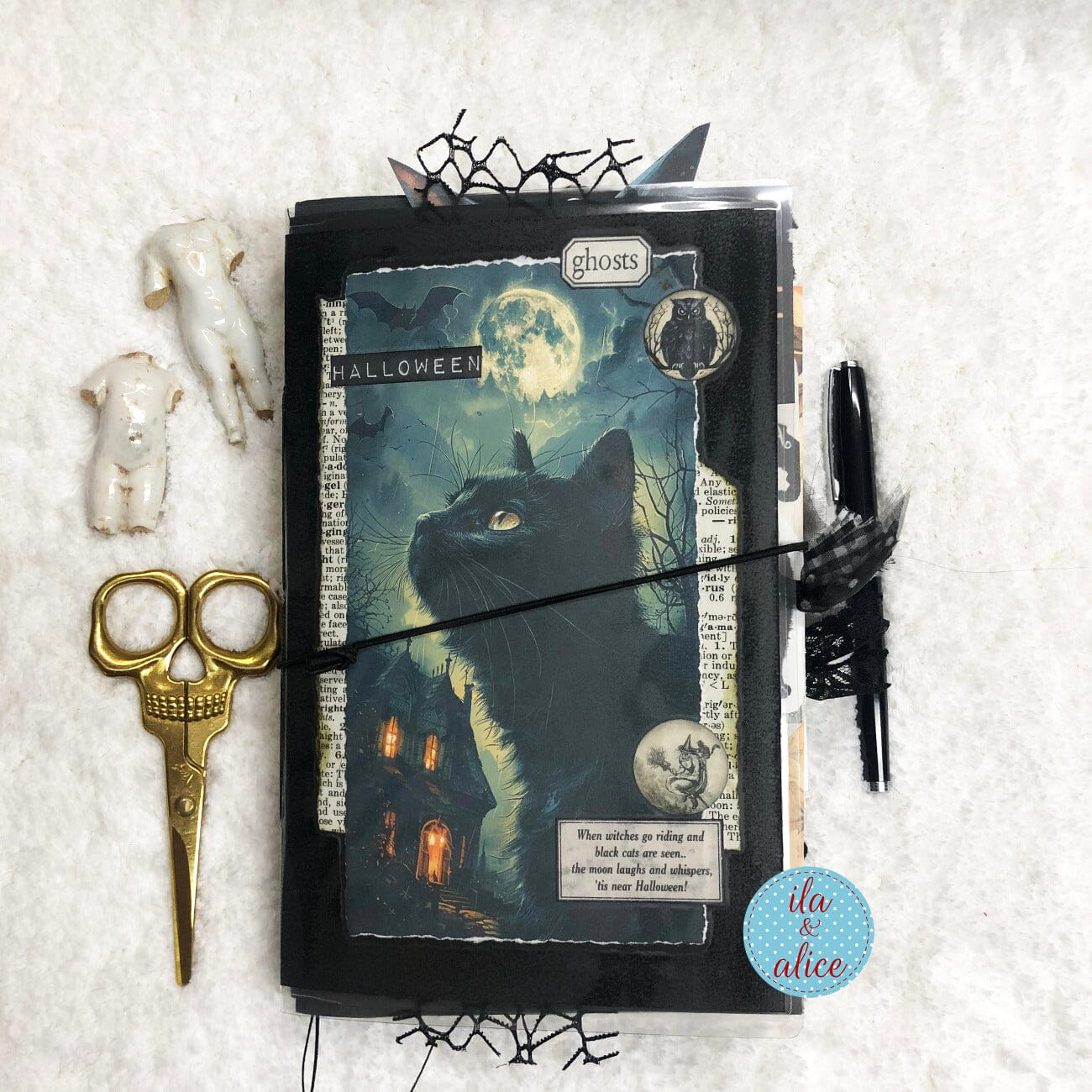 Journal d'Halloween rempli de déchets dédié aux chats noirs #4