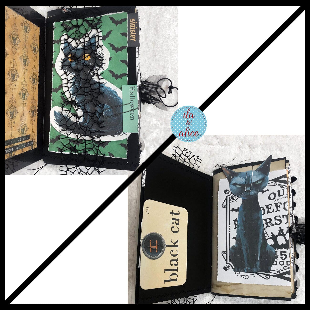 Journal d'Halloween rempli de déchets dédié aux chats noirs #4