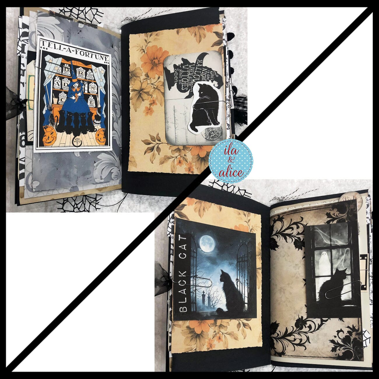 Journal d'Halloween rempli de déchets dédié aux chats noirs #1