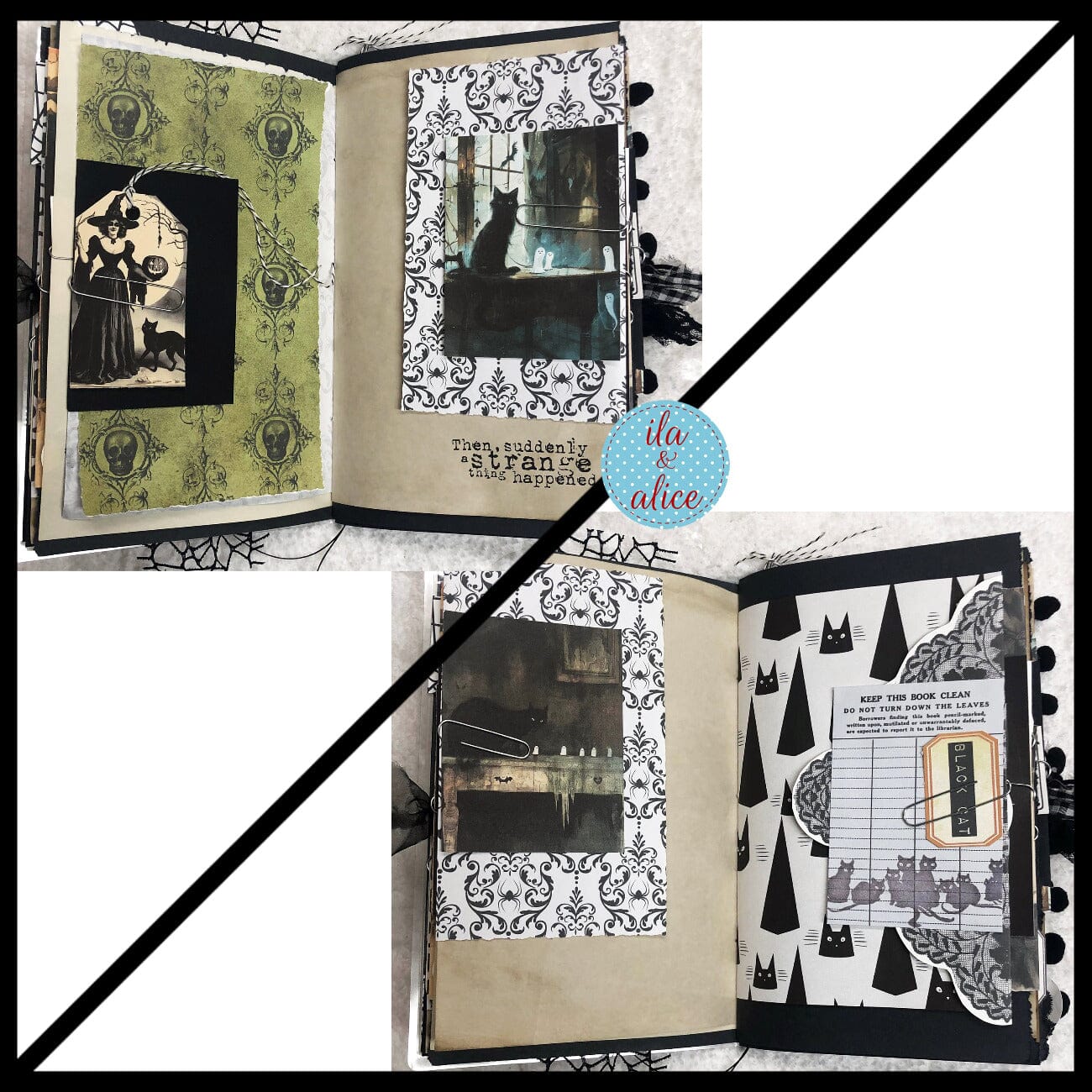 Journal d'Halloween rempli de déchets dédié aux chats noirs #4