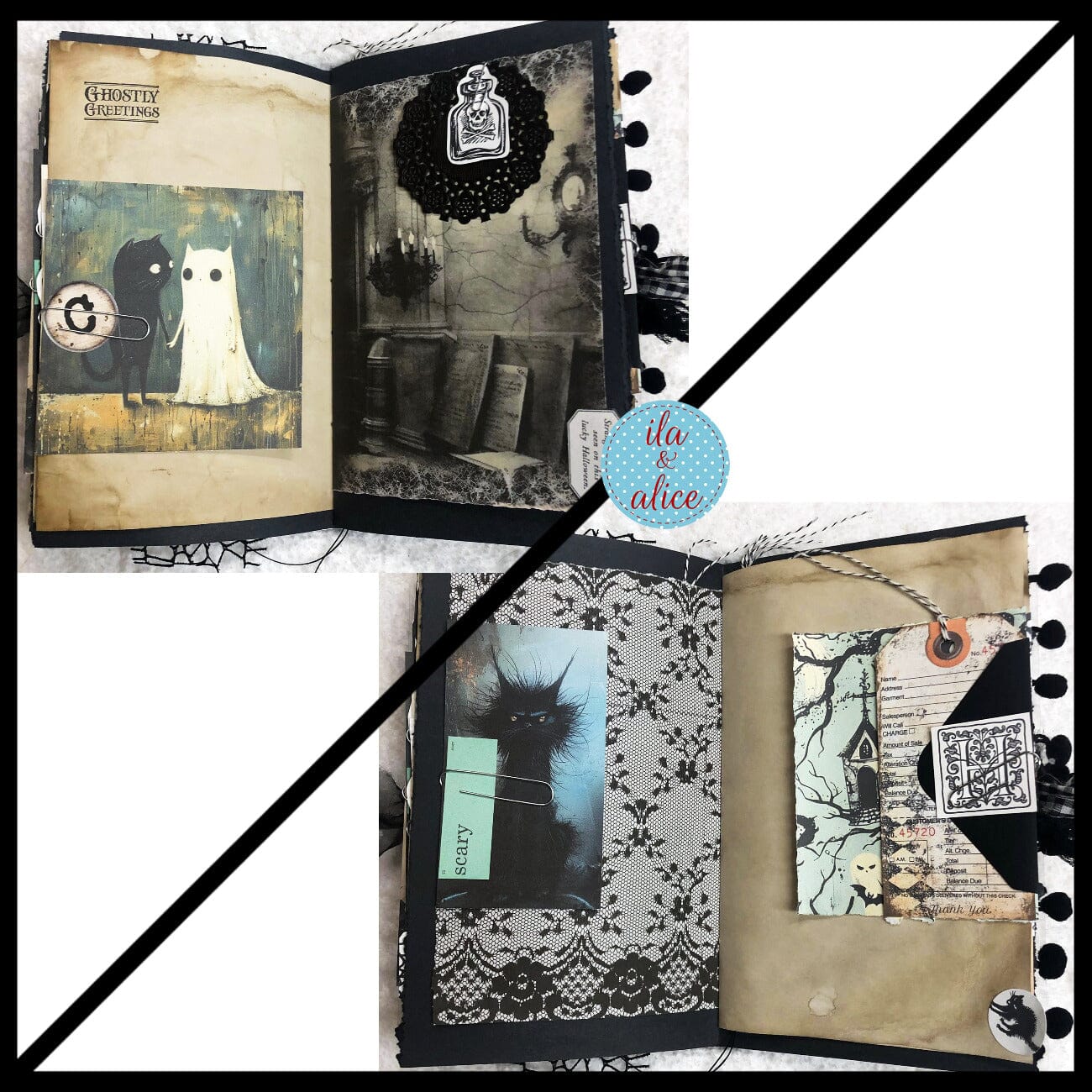 Journal d'Halloween rempli de déchets dédié aux chats noirs #4