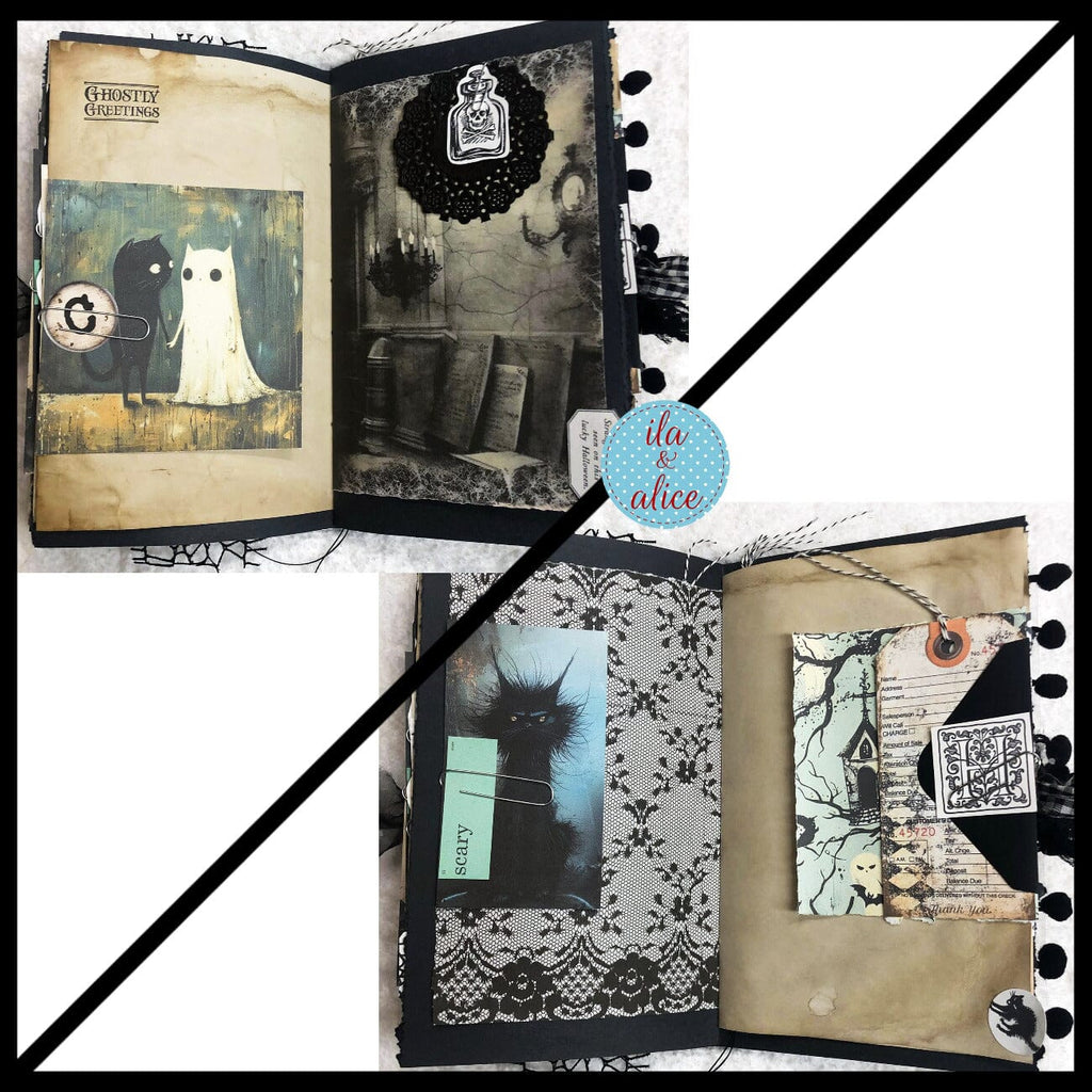 Dedicated to Black Cats Halloween Junk Journal Filled #4