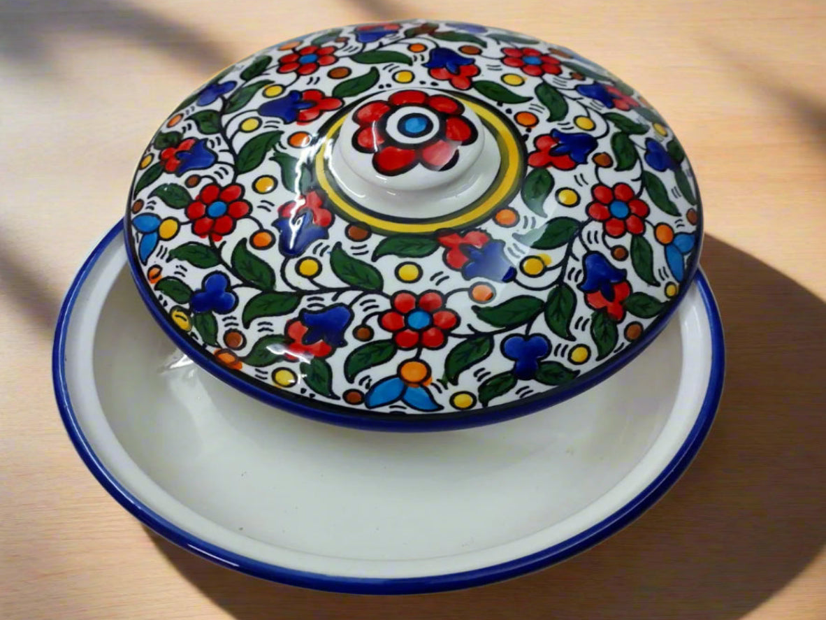 Large Serving Container | Multicolor Floral Pattern