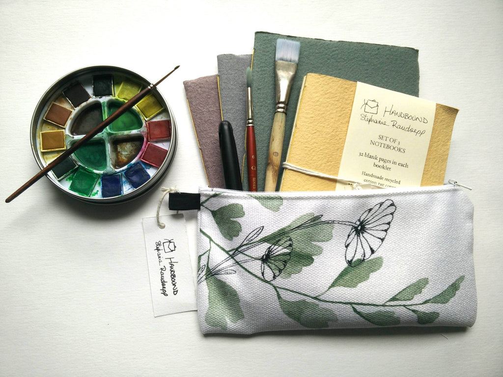 Zippered Cotton Canvas Pencil Case | Loose Leaf