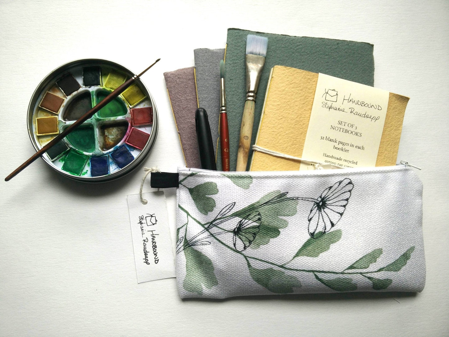Cotton Canvas Pencil case | Blue wave