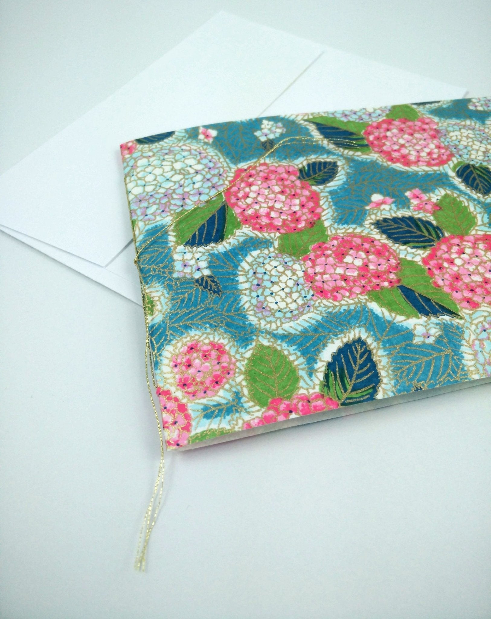 Handsewn Chiyogami Cotton Rag Blank Card | Spring Blossoms