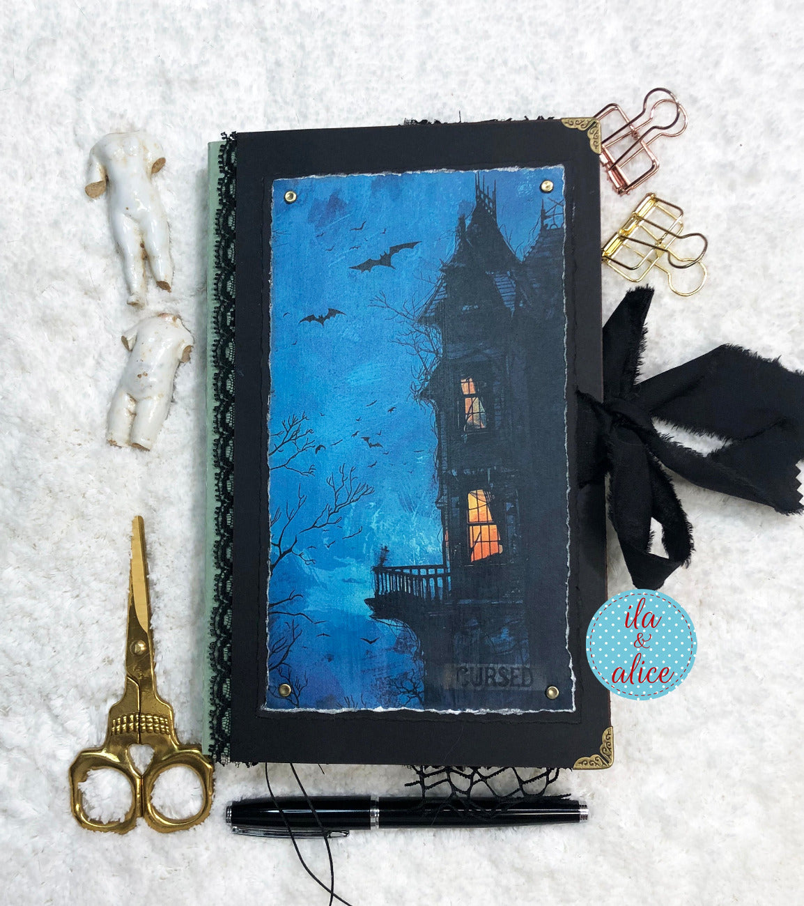 Eerie Gothic Halloween Junk Journal- Haunted House
