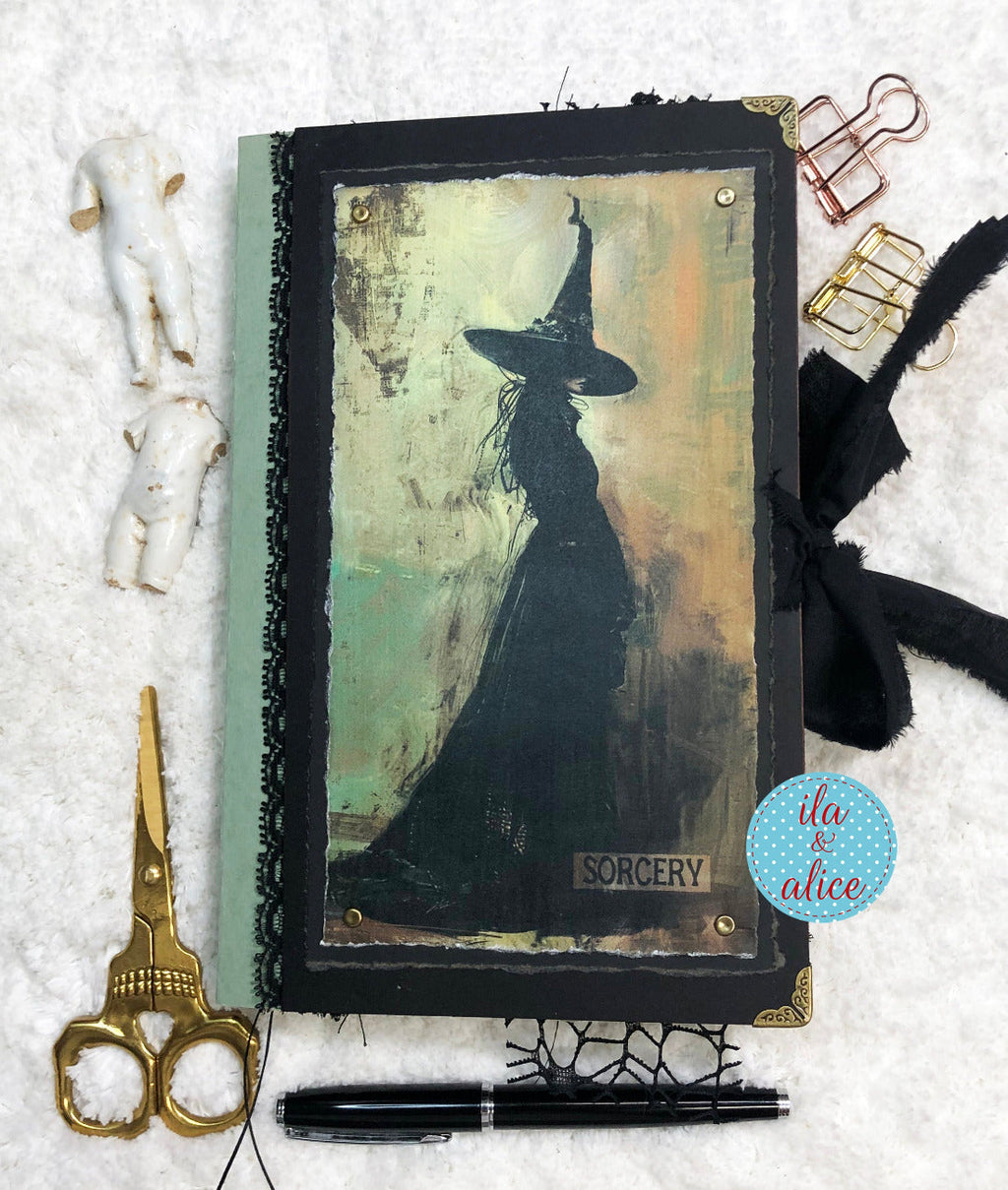 Eerie Gothic Halloween Junk Journal-Witch