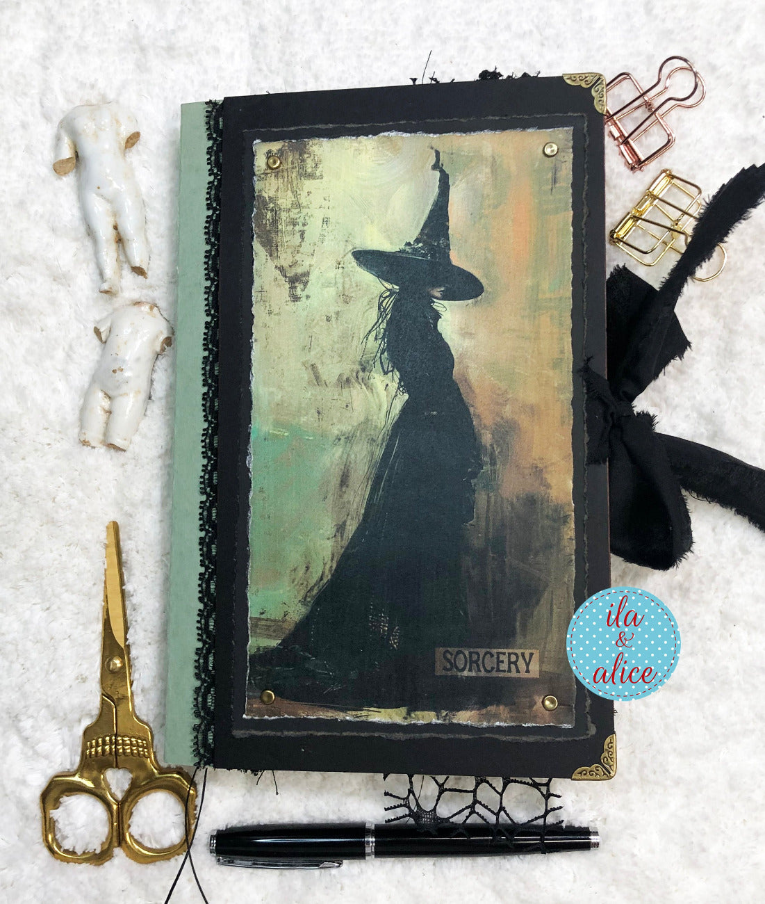 Eerie Gothic Halloween Junk Journal-Witch