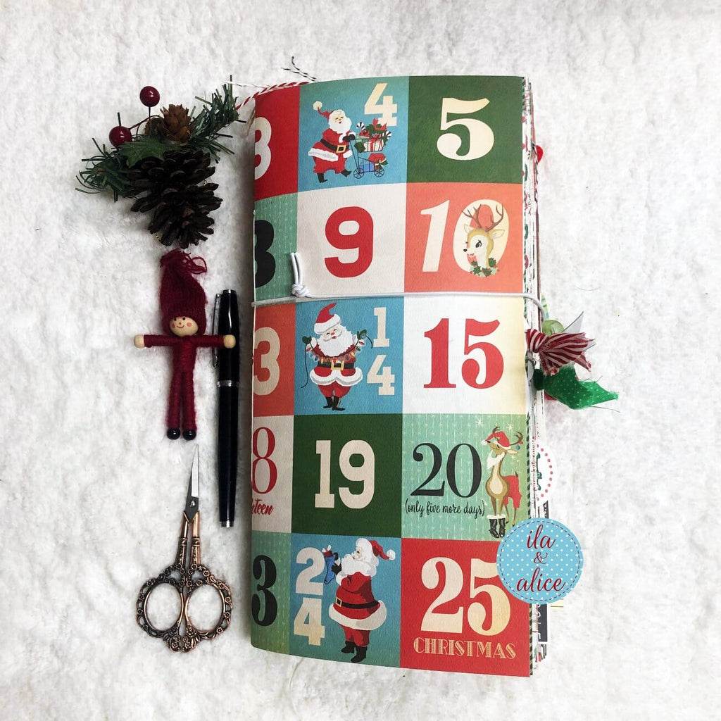 Christmas Soft Cover Junk Journal with Advent Numbers