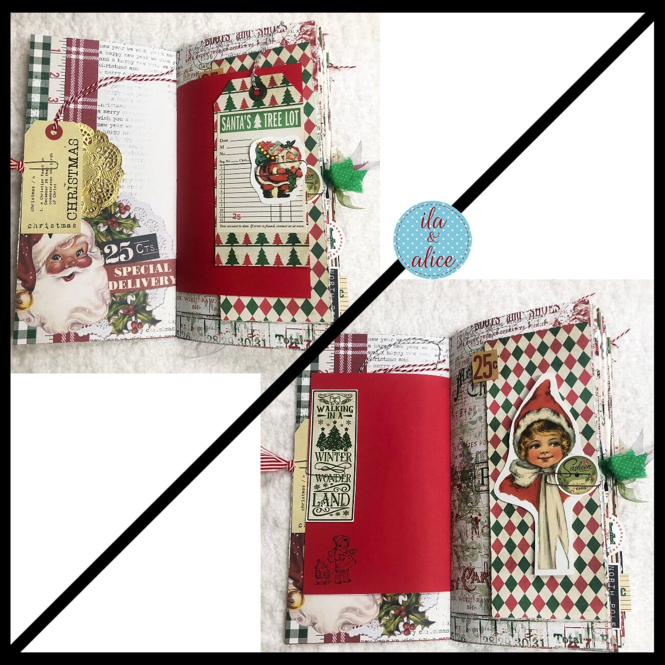 Christmas Soft Cover Junk Journal with Advent Numbers