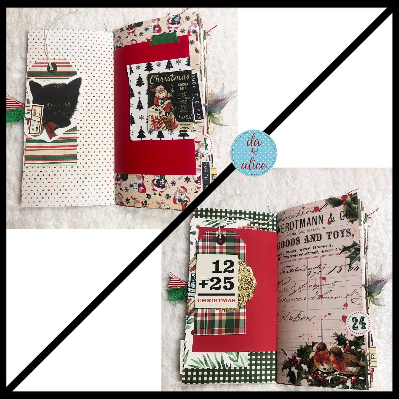 Journal de Noël à couverture souple avec numéros de l'Avent