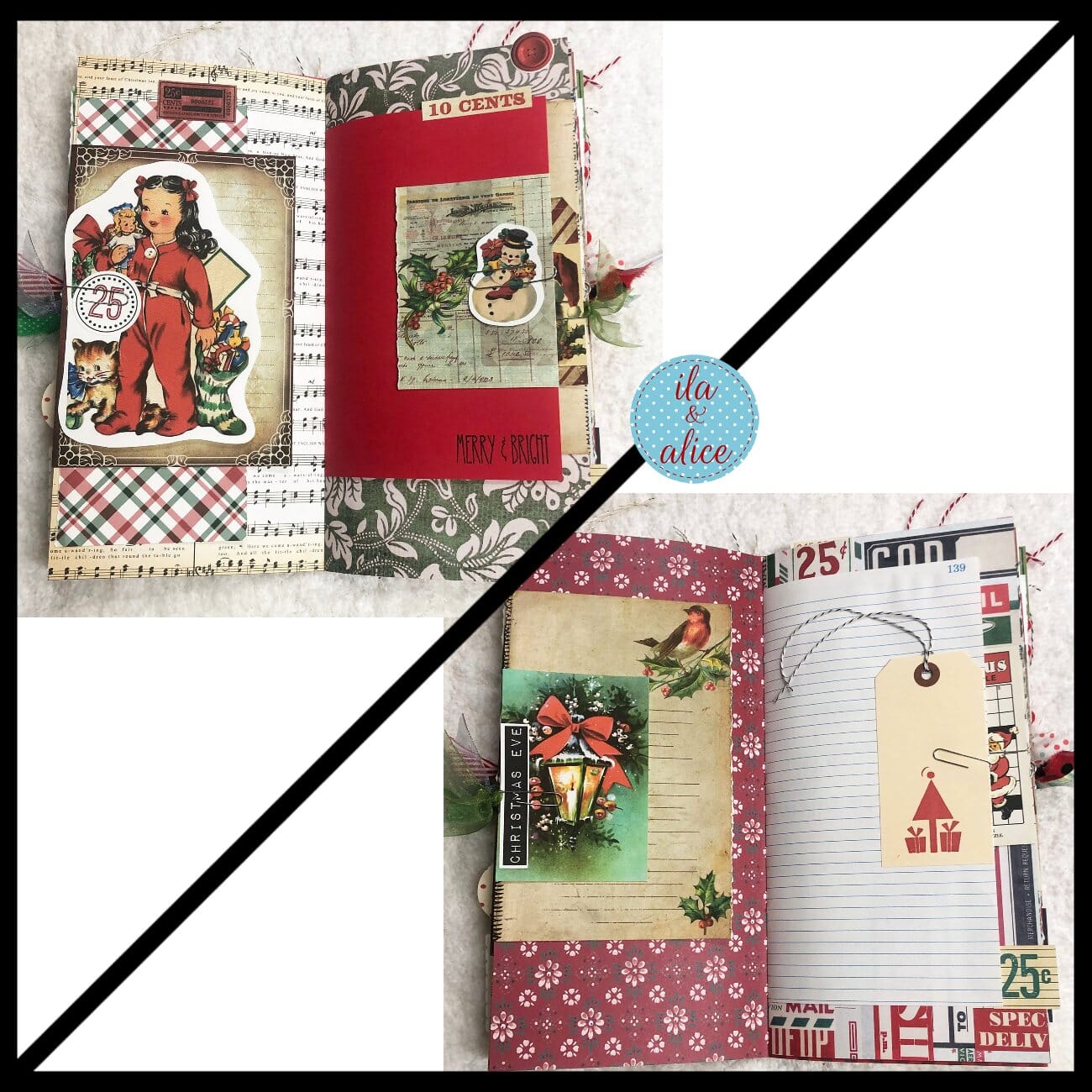 Christmas Soft Cover Junk Journal with Advent Numbers