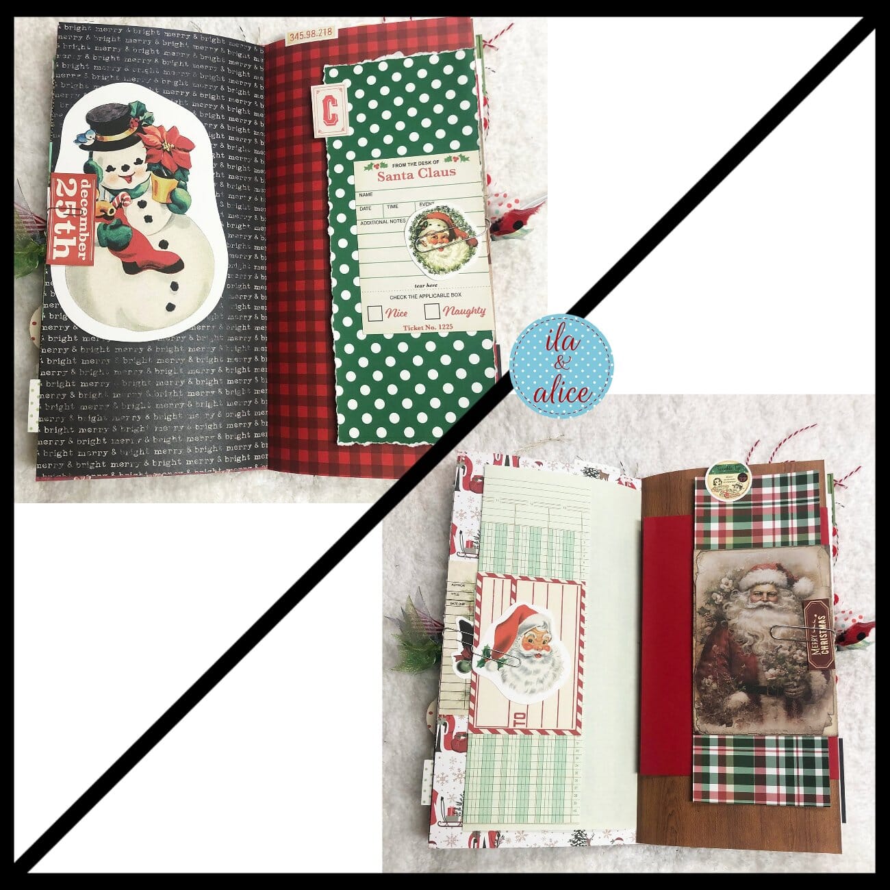 Journal de Noël à couverture souple avec numéros de l'Avent