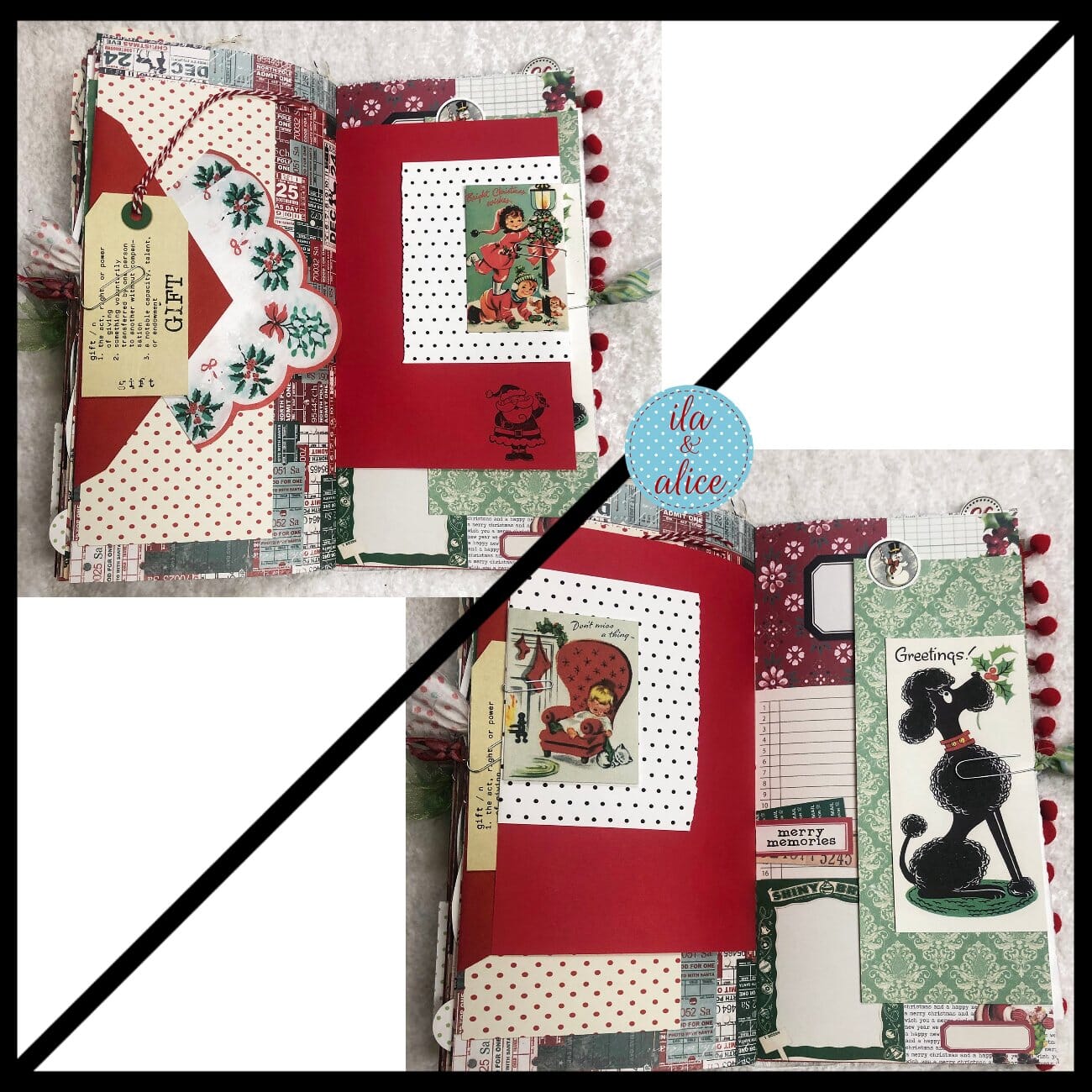 Christmas Soft Cover Junk Journal with Vintage Ornaments