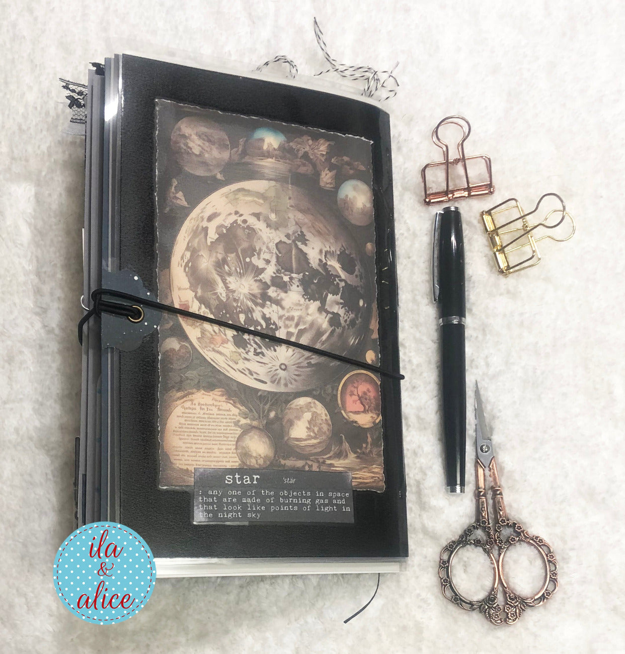 Moon Junk Journal with Collage Cover