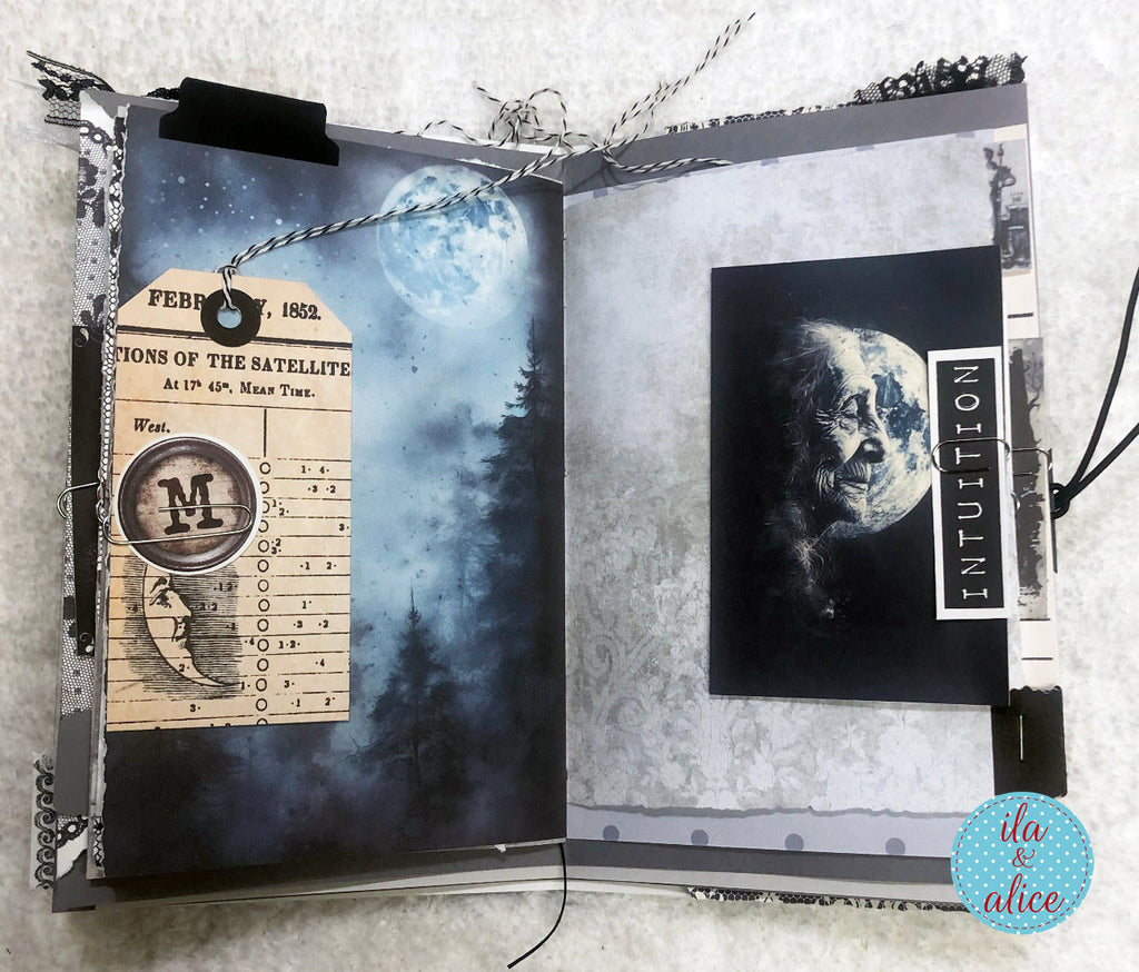 Moon Junk Journal with Collage Cover