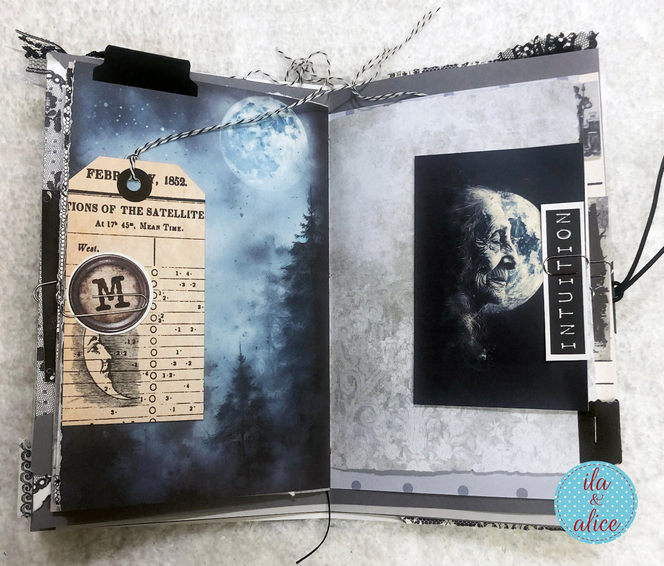 Moon Junk Journal with Collage Cover
