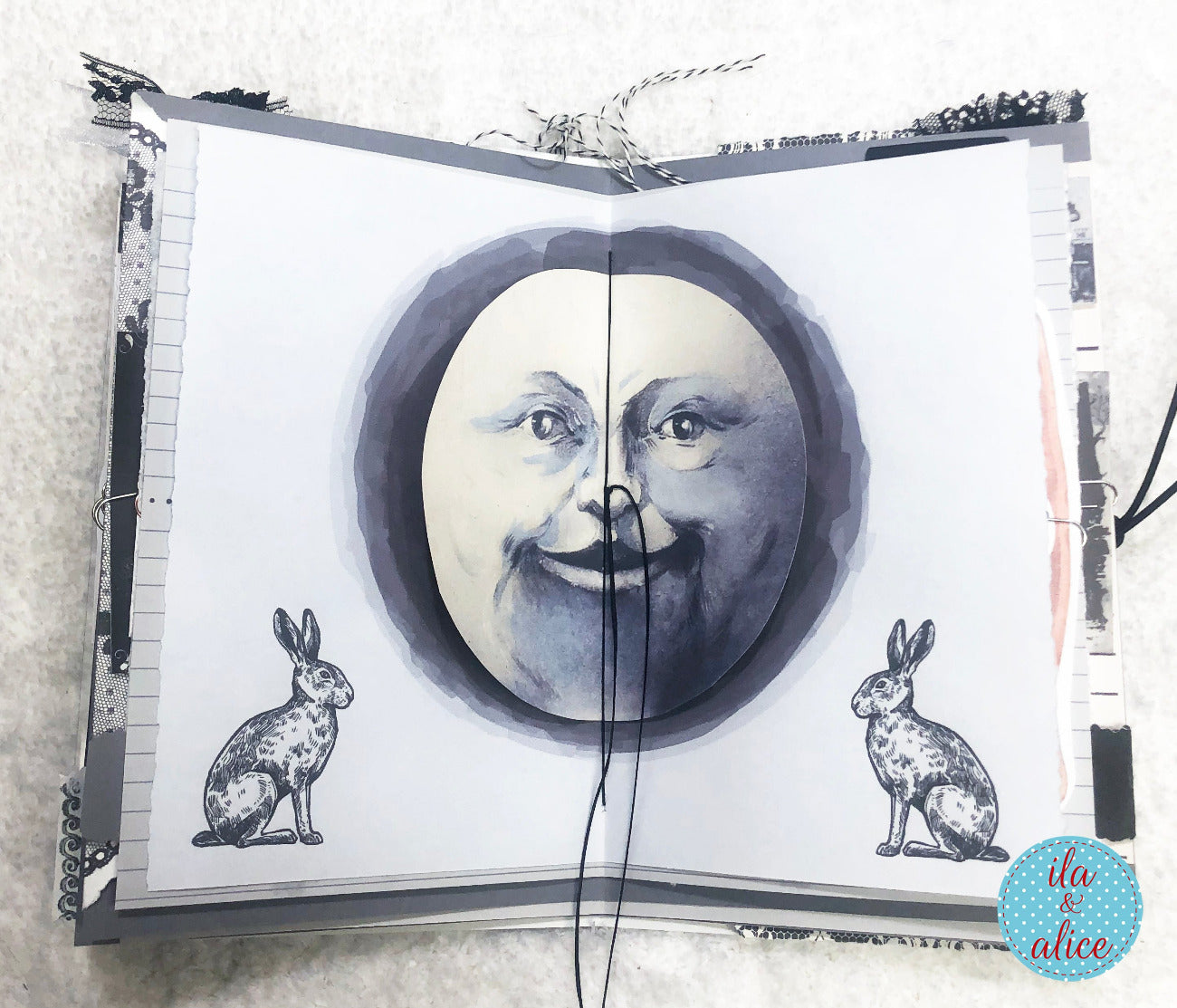 Moon Junk Journal with Collage Cover