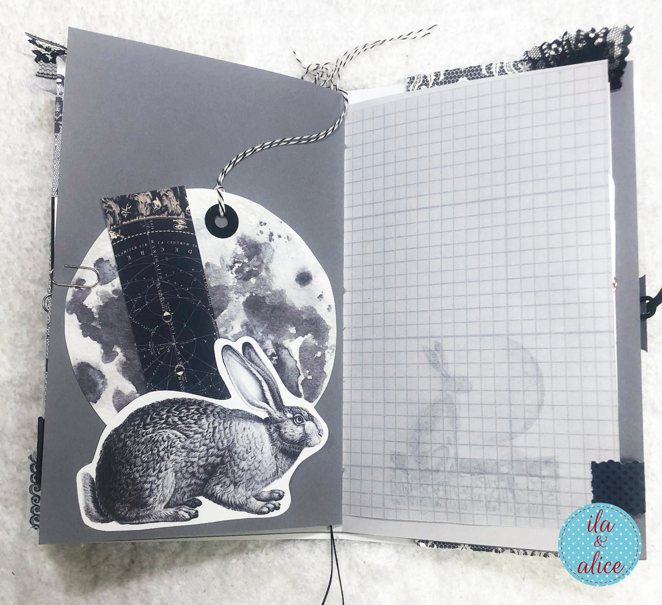 Moon Junk Journal with Collage Cover