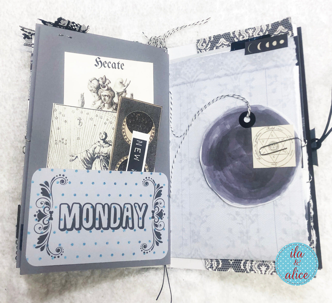 Moon Junk Journal with Collage Cover