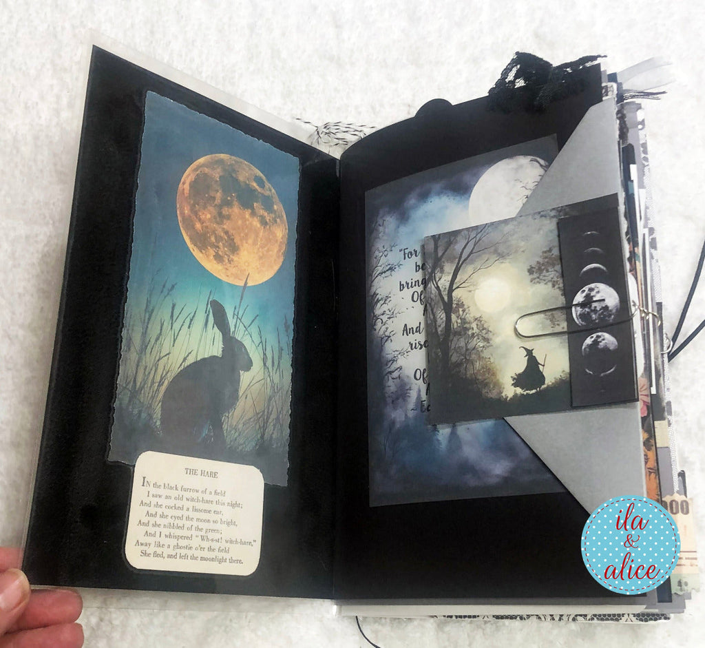Moon Junk Journal with Collage Cover