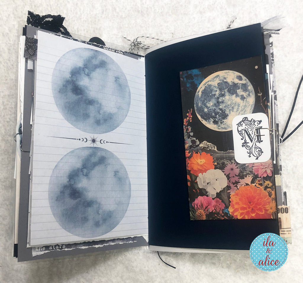 Moon Junk Journal with Collage Cover