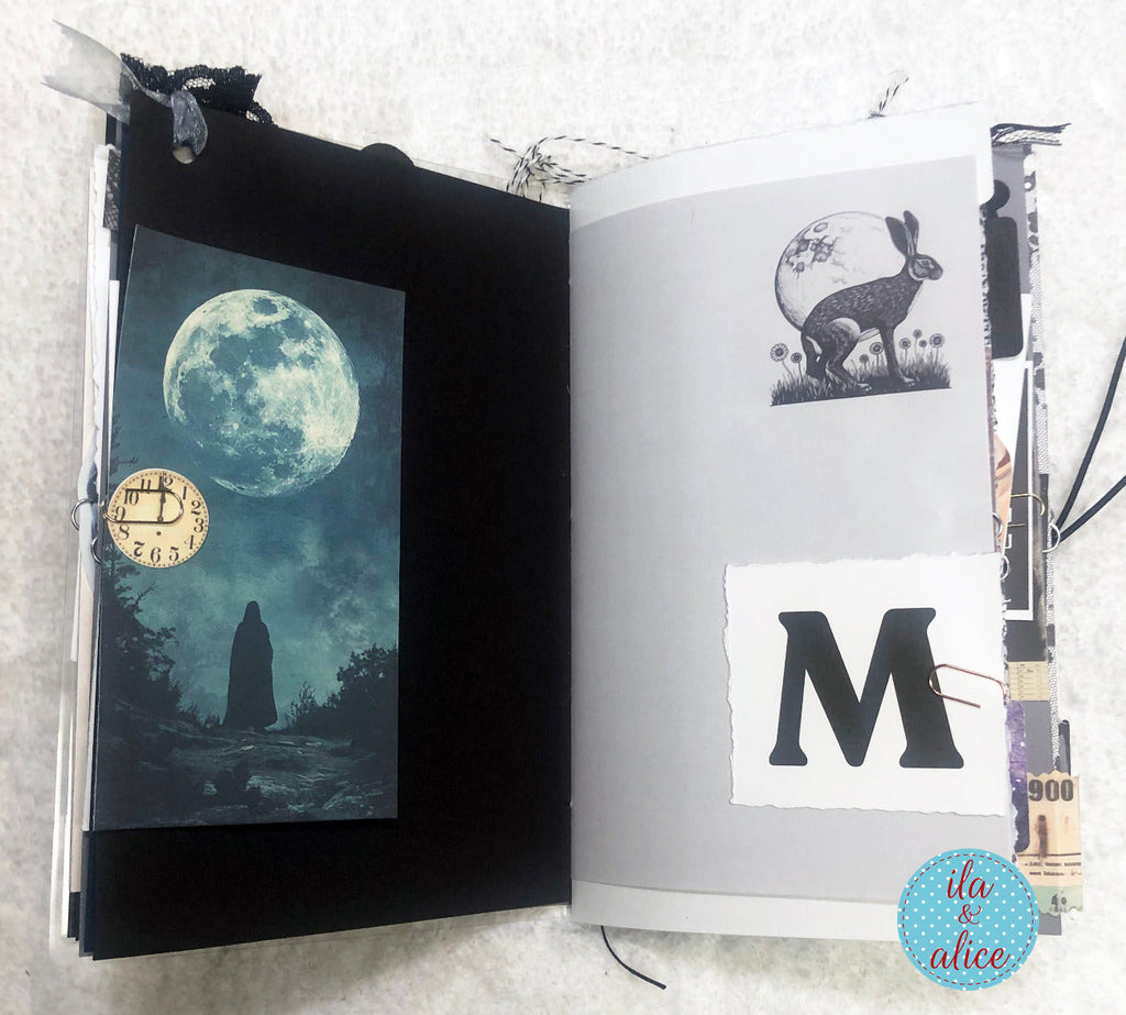 Moon Junk Journal with Collage Cover