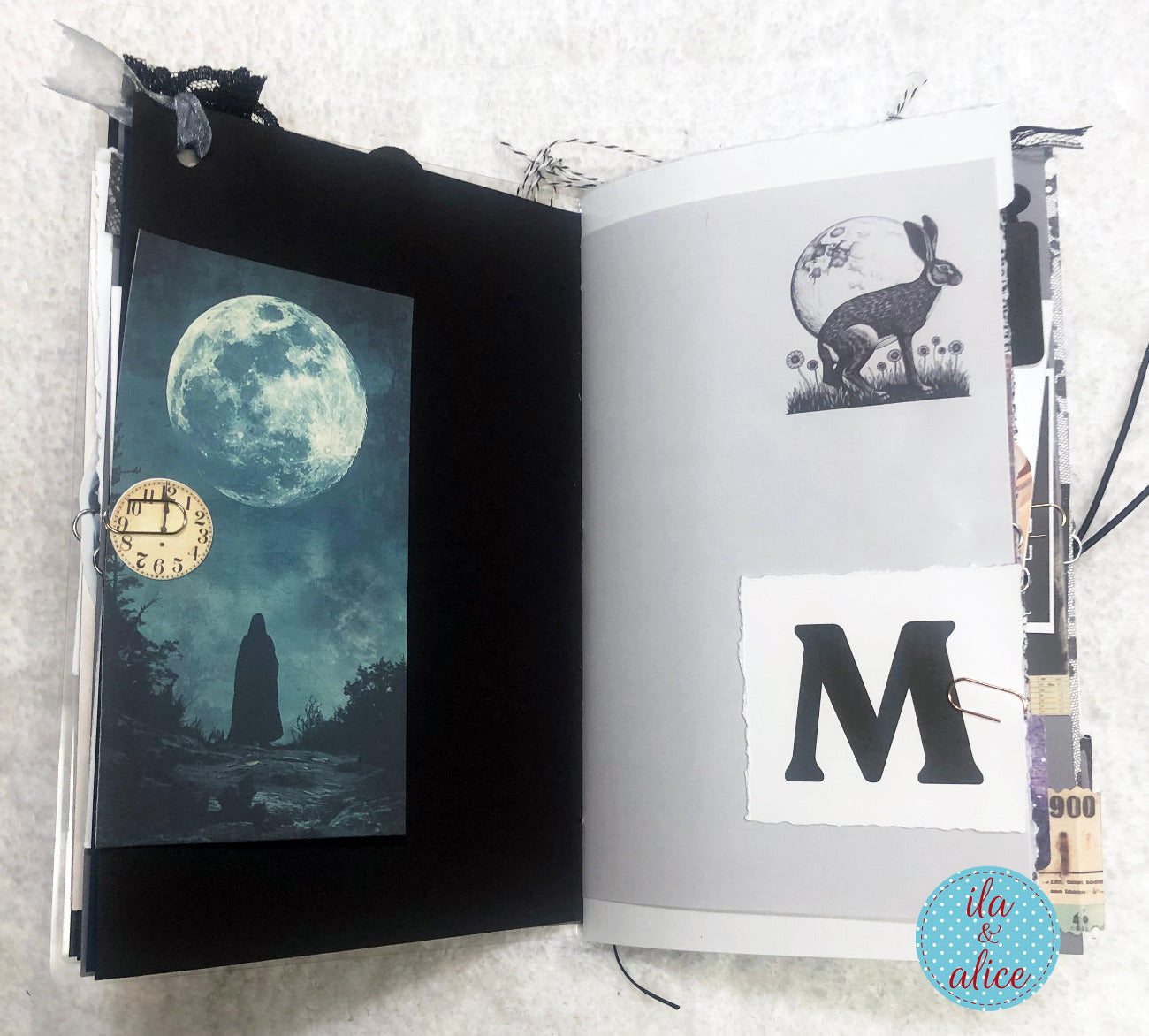 Moon Junk Journal with Collage Cover