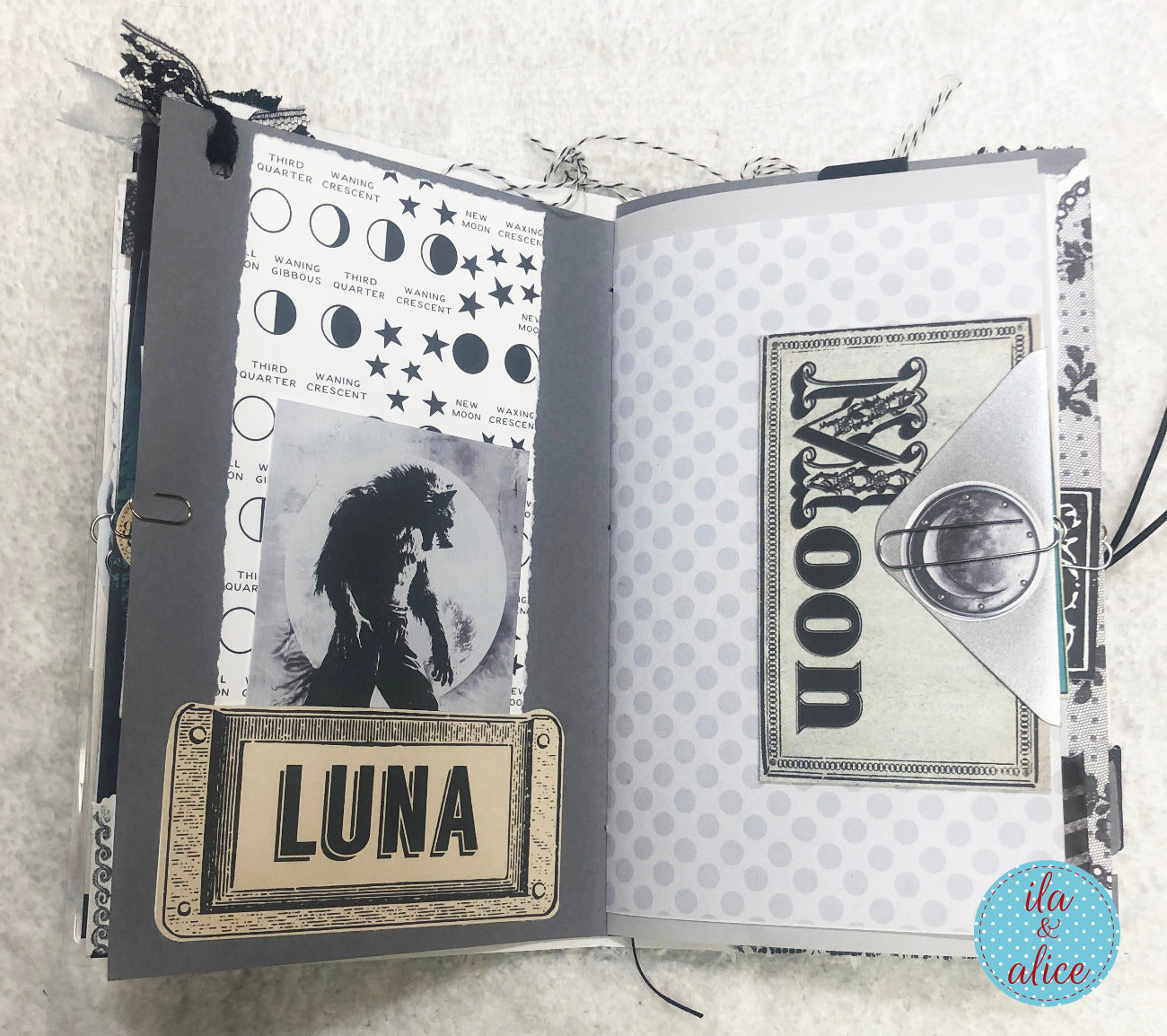 Moon Junk Journal with Collage Cover