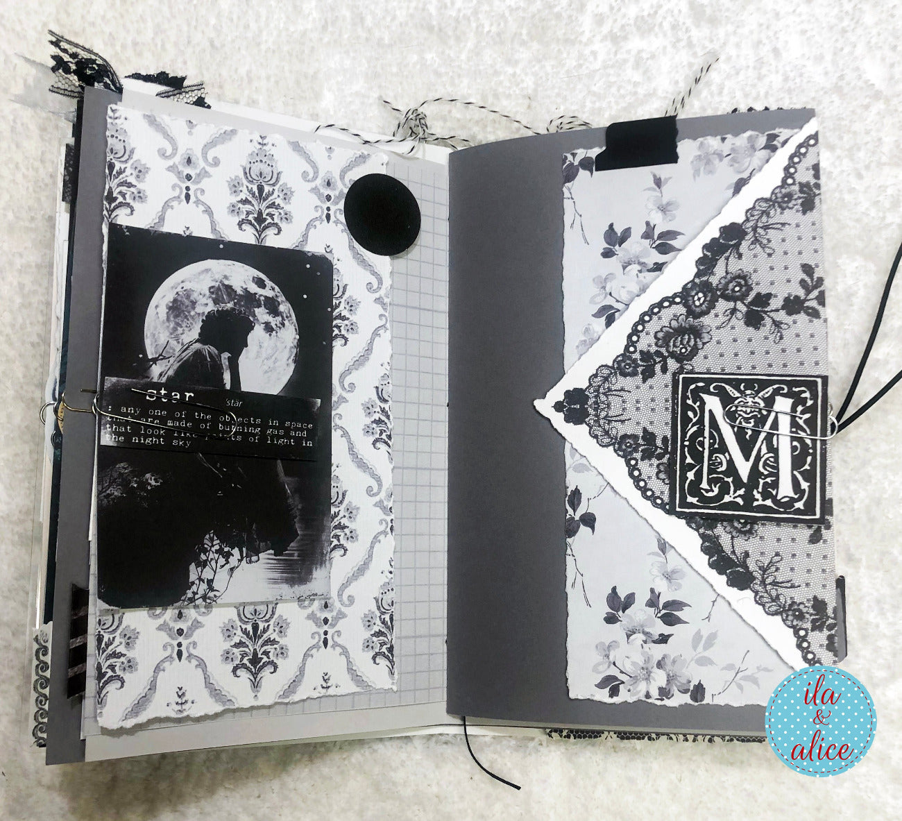 Moon Junk Journal with Collage Cover