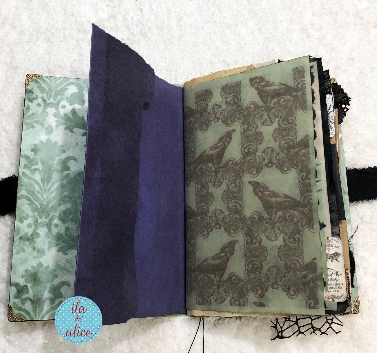 Journal d'Halloween gothique et étrange - Sorcière et chat noir