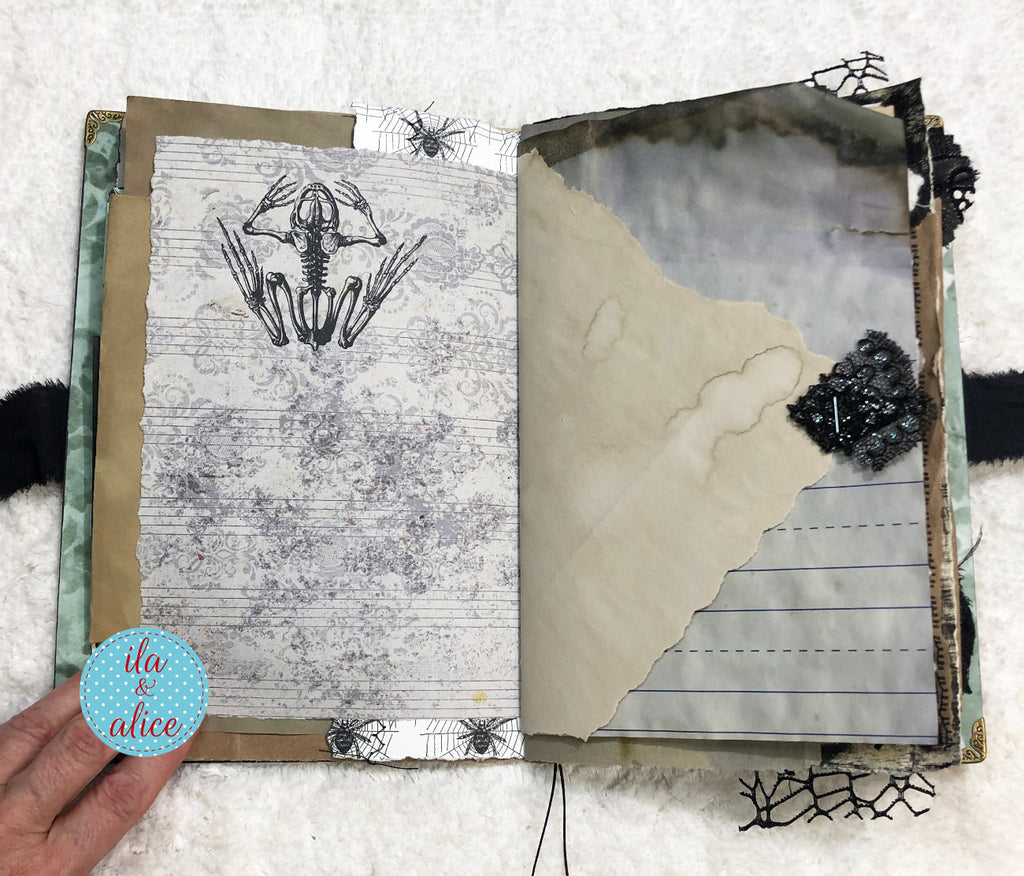 Journal d'Halloween gothique et étrange - Sorcière et chat noir