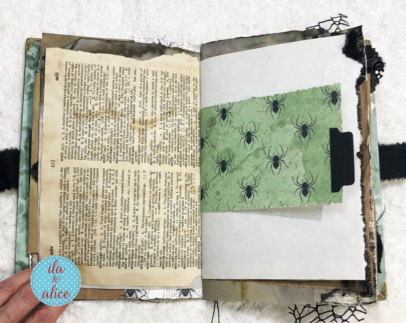 Journal d'Halloween gothique et étrange - Sorcière et chat noir