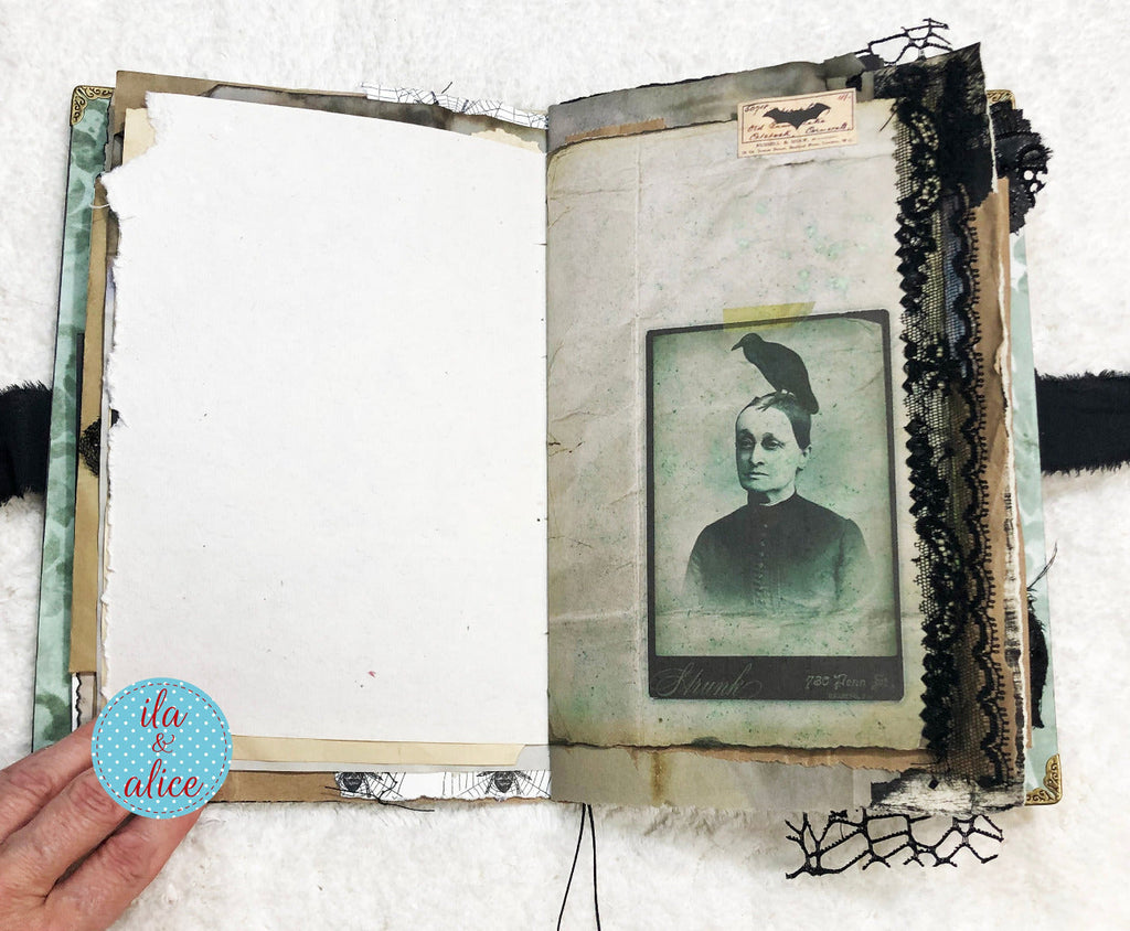 Journal d'Halloween gothique et étrange - Sorcière et chat noir