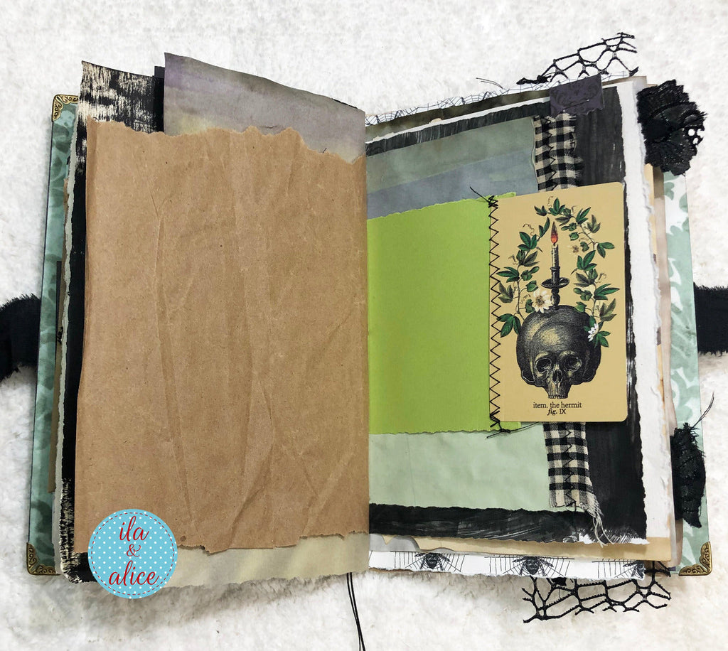Eerie Gothic Halloween Junk Journal- Witch and Black Cat