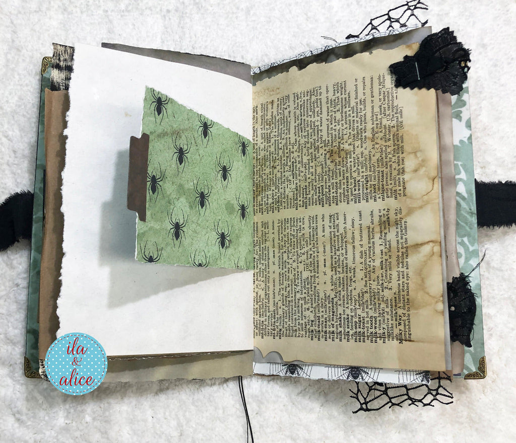 Journal d'Halloween gothique et étrange - Sorcière et chat noir