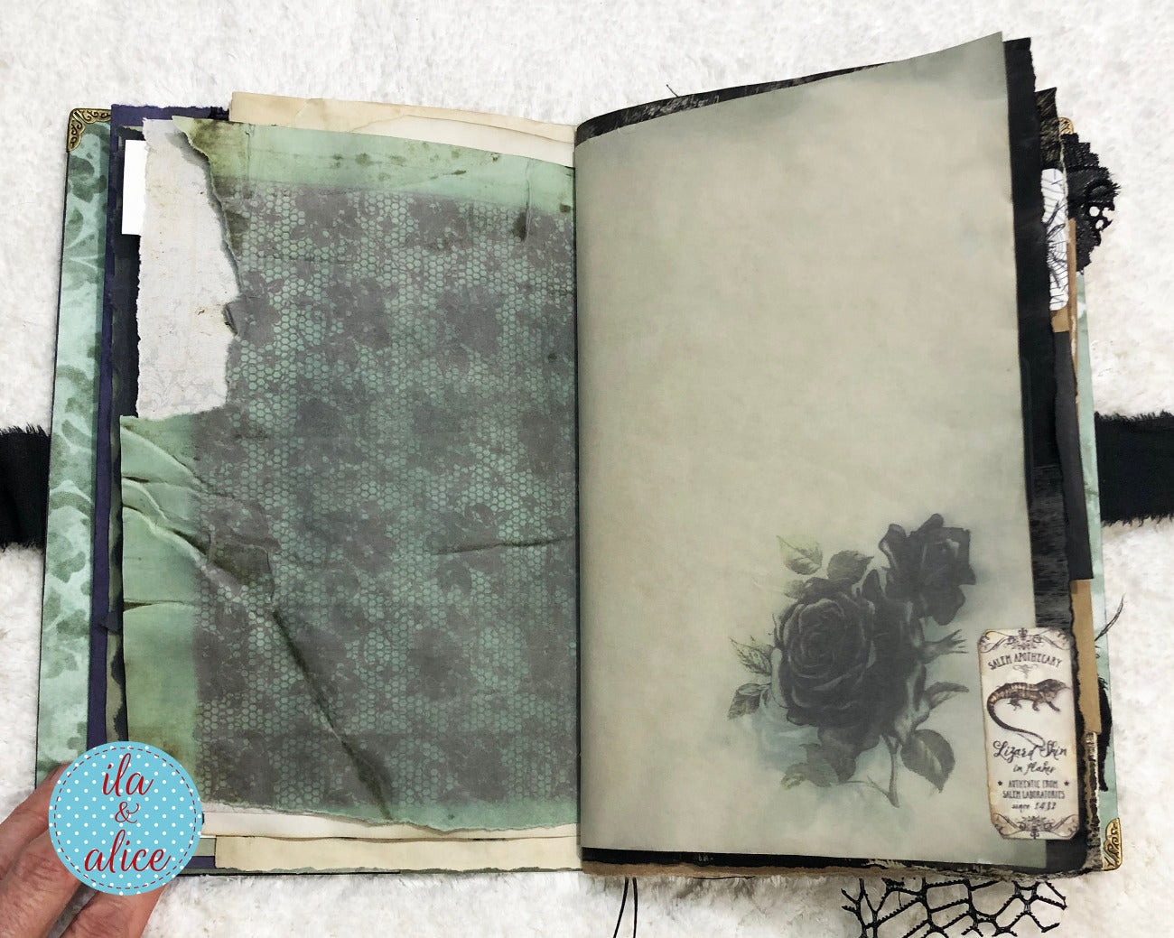 Journal d'Halloween gothique et étrange - Sorcière et chat noir