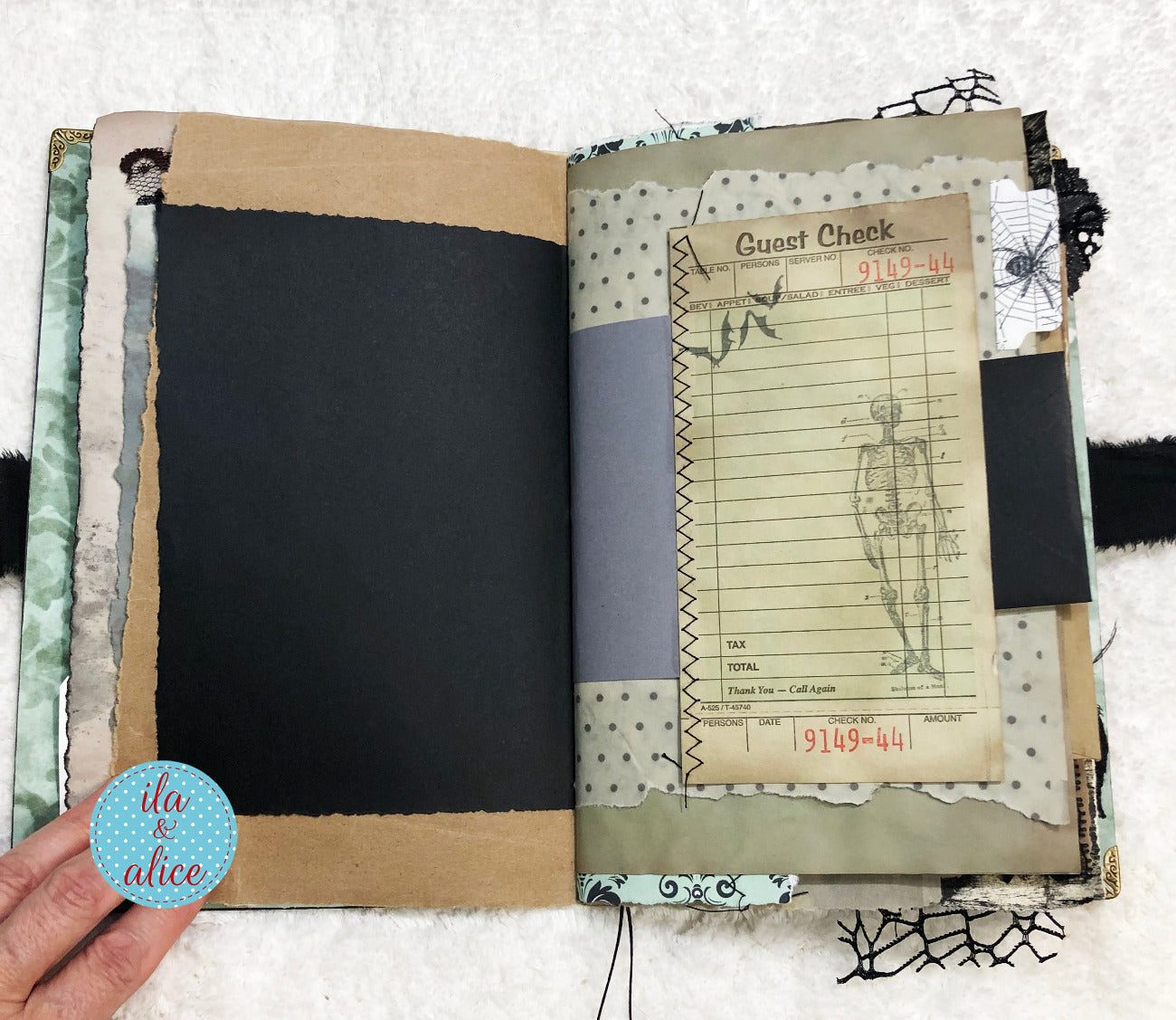 Journal d'Halloween gothique et étrange - Sorcière et chat noir