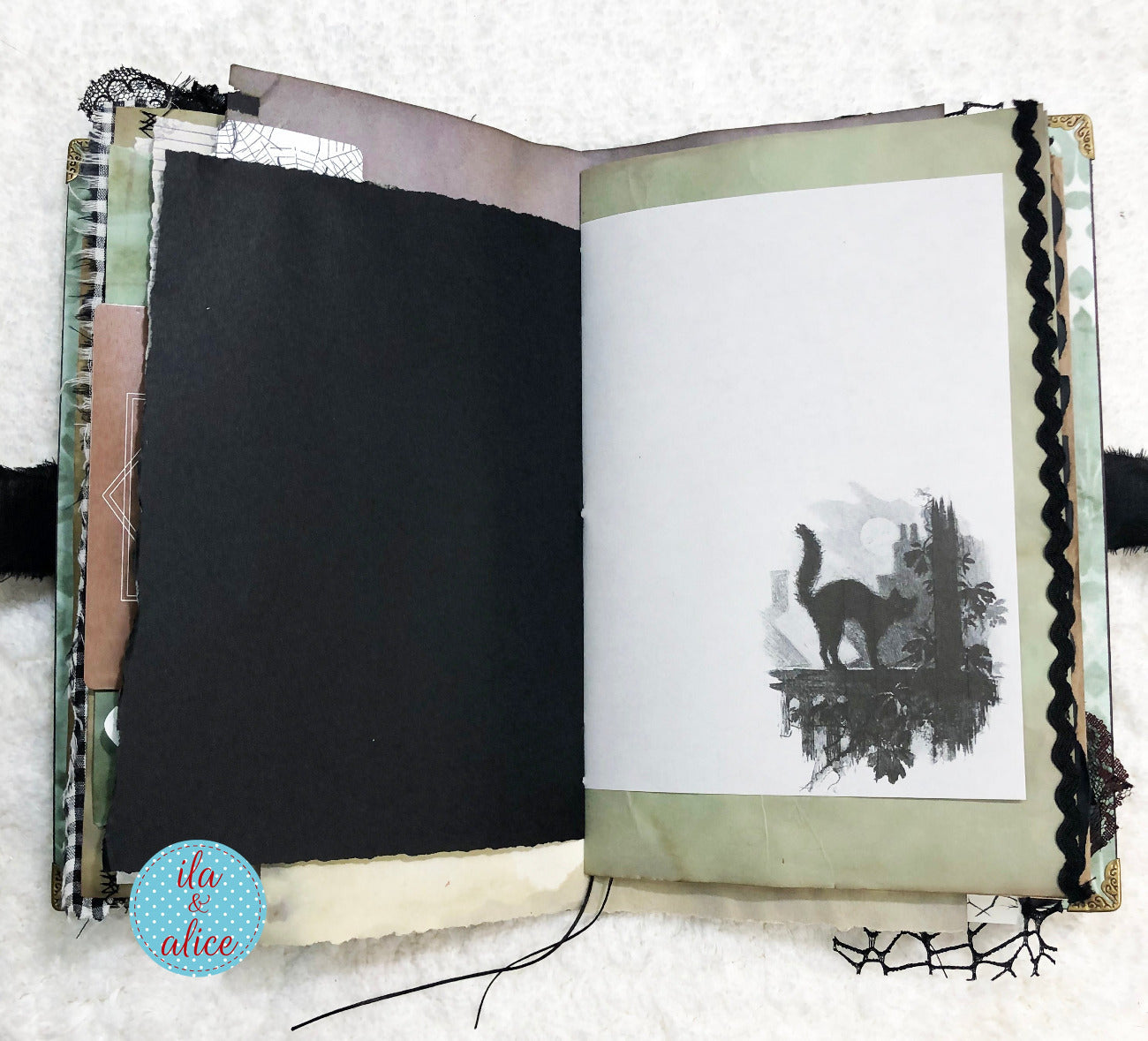 Eerie Gothic Halloween Junk Journal- Witch in Graveyard