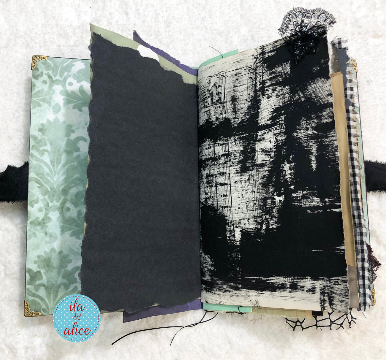 Eerie Gothic Halloween Junk Journal- Witch in Graveyard