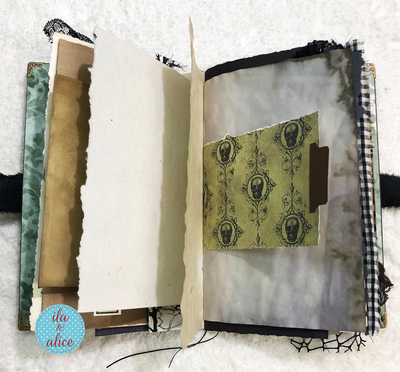 Eerie Gothic Halloween Junk Journal- Witch in Graveyard