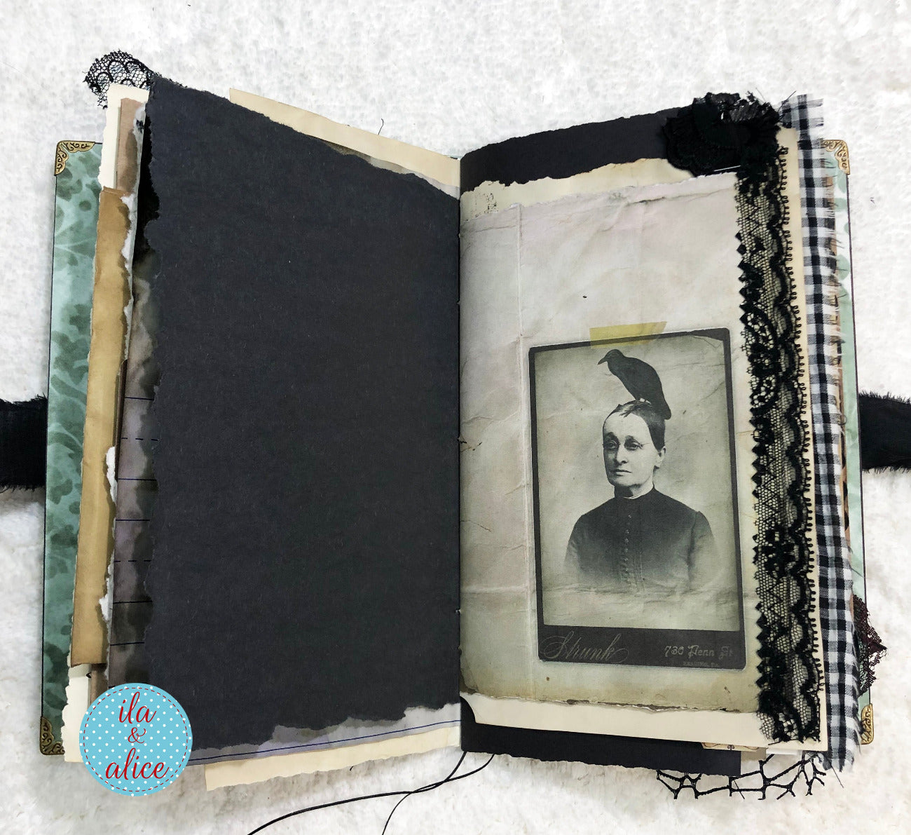 Eerie Gothic Halloween Junk Journal- Witch in Graveyard